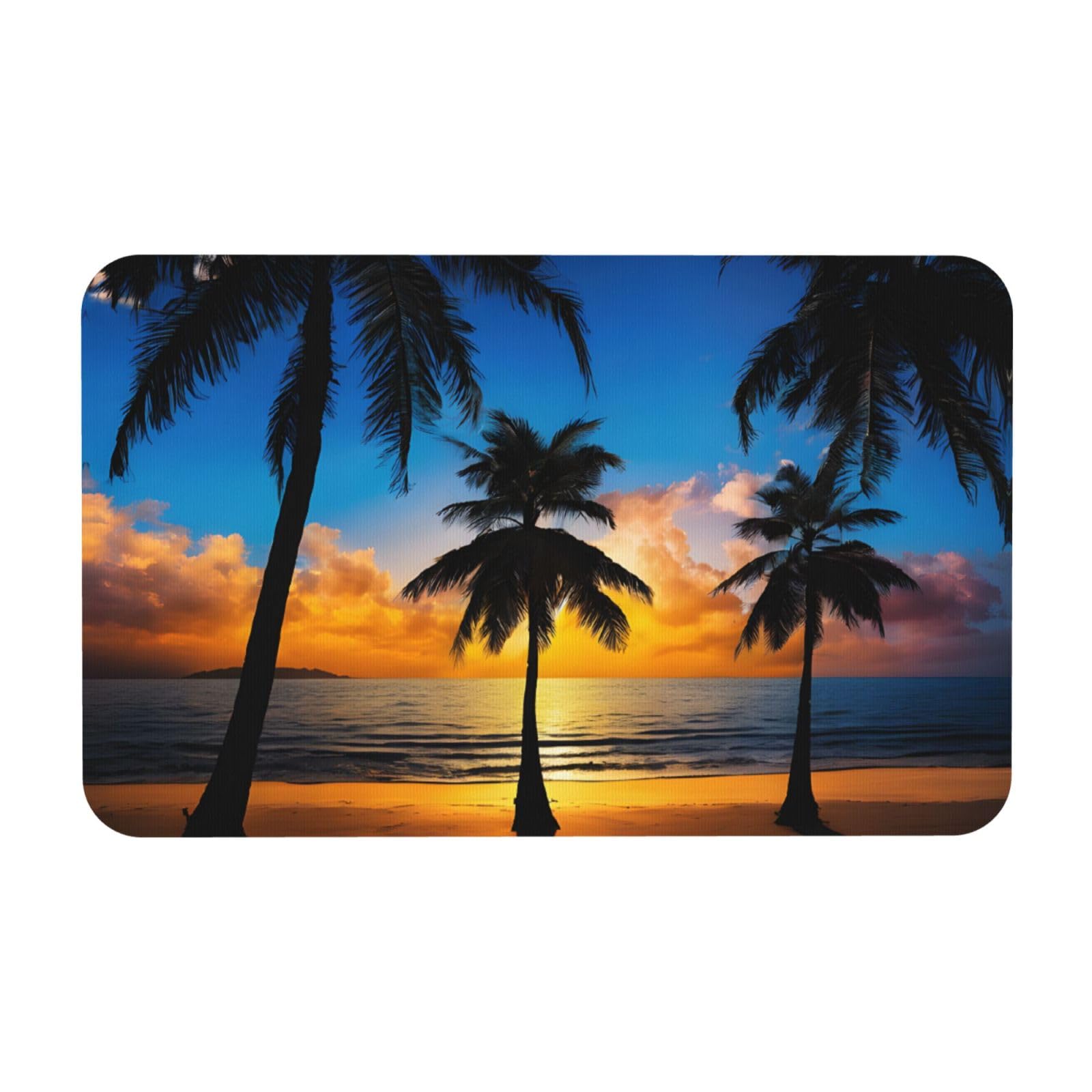 Tapis de bain super absorbant à séchage rapide 50x80 cm antidérapant au motif plage hawaïenne