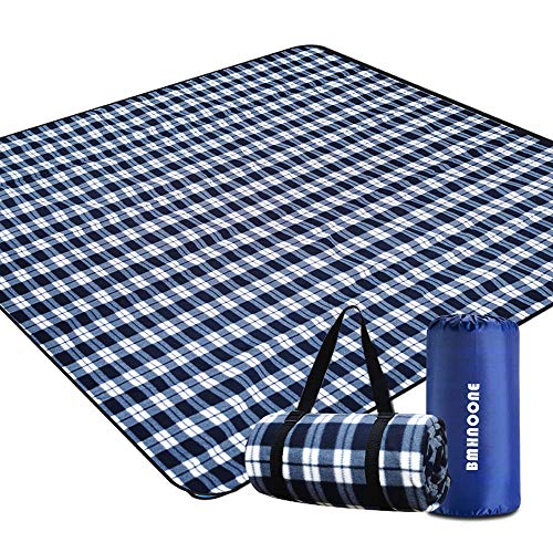 BMHNOONE Outdoor Picnic Blanket, Extra Large Picnic Blanket 80\"x80\" with Backpack for Family, Foldable Waterproof Picnic Outdoor Blanket Picnic Mat for Camping Hiking Travelling