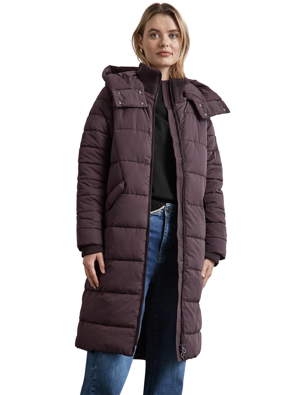 Street One Damen Gefütterte Lange Jacke