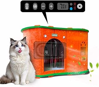 Heated Cat House, All-Season Climate Controlled Pet House with Air Conditioning & Heating, Cat Enclosure for Year-Round Comfort, Thermostat Controlled Indoor & Outdoor Use (Orange)