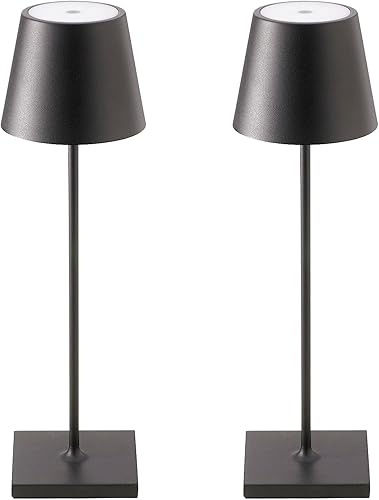 Lámpara de mesa recargable inalámbrica para interiores y exteriores, con control táctil LED regulable, lámpara de mesa inalámbrica USB C, funciona