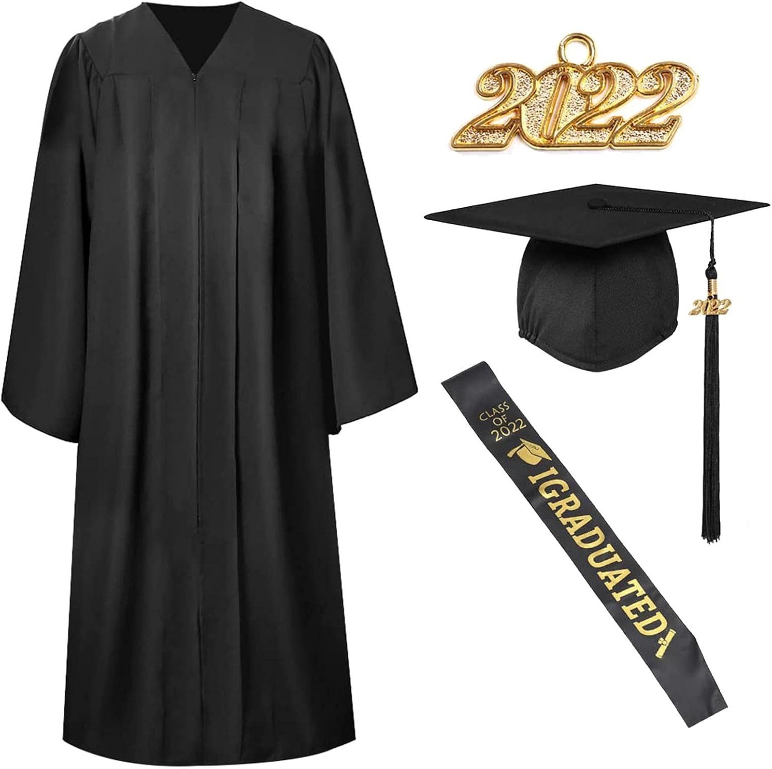 Facynde 2024 Abschluss Talar Mit Abschluss Hut Unisex Akademische Robe ...