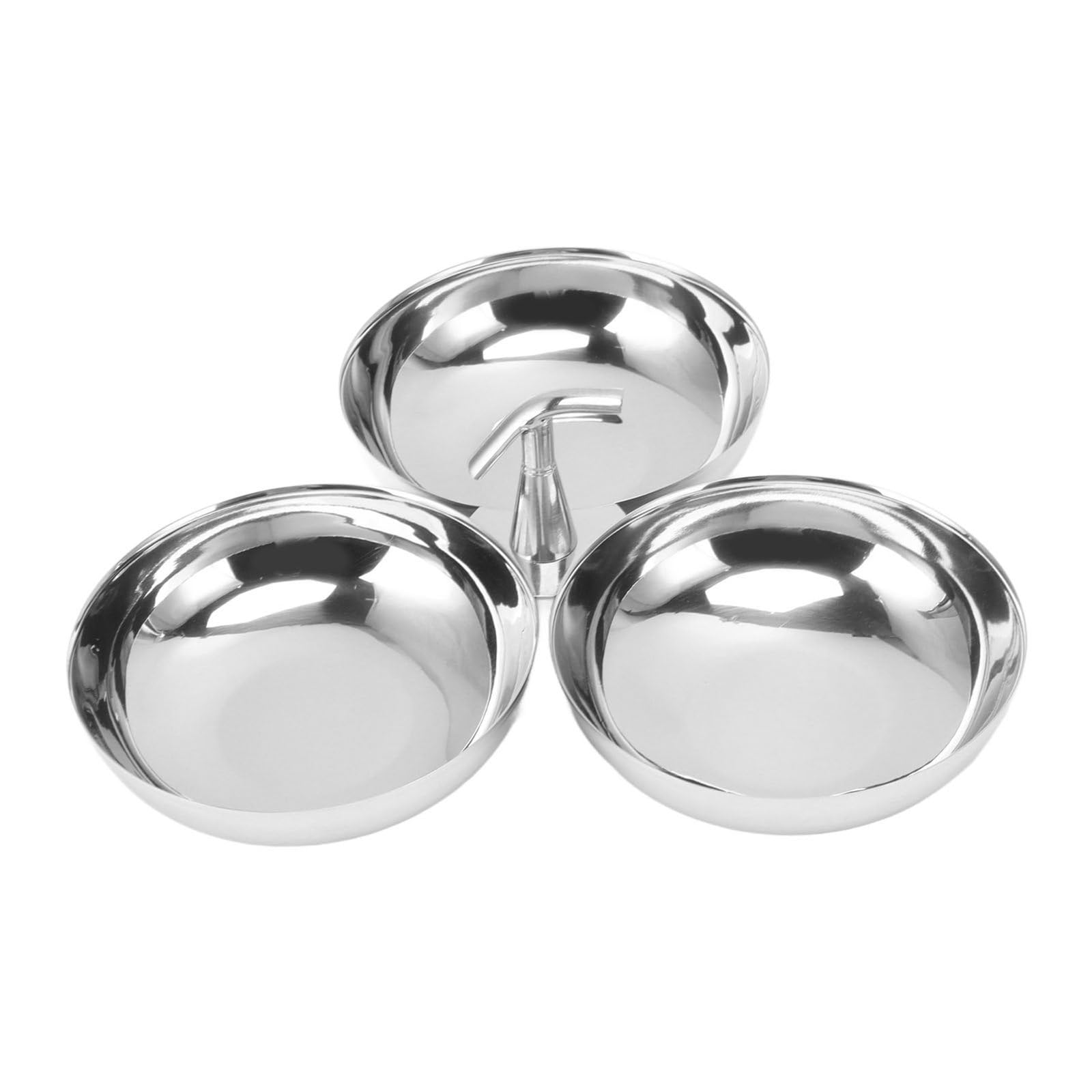 Kalttoy Metal Food Tray with Separators Stainless Steel Snacks Plate 3 Compartment Fruit Tray Dessert Container Fruit