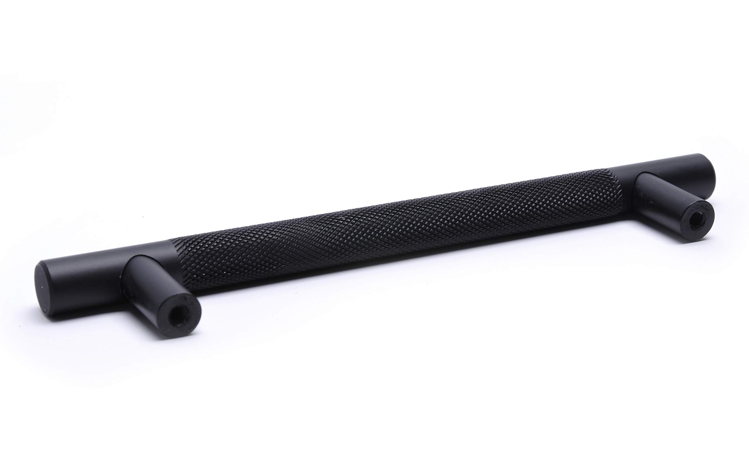 BSM Marketing Black Knurled T Bar Modern Kitchen Cupboard Cabinet Drawer Bar Door Handle Knob Matt Finish (1, 192mm) - Image 3