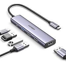 UGREEN USB C Hub, Revodok 5-in-1 USB Hub for Laptops, 4K HDMI to USB-C Adapter, 100W PD, 3 USB-A Data Ports, Aluminum Compact Multiport Adapter for MacBook Air/Pro, HP, Dell, iPad, Galaxy Dex