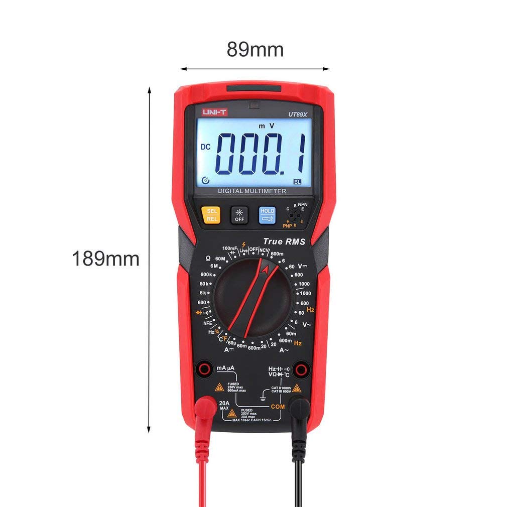 UNI-T UT89X TRMS multimeter NCV tester AC DC Voltmeter Ammeter Capacitance Frequency Resistance Temperature
