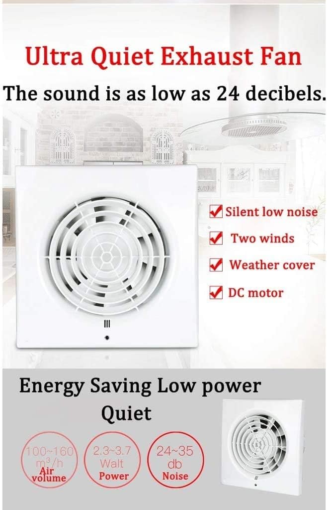 Silent Extractor Exhaust Fan Home Hotel Glass Windows Wall Hang Kitchen Bathroom Toilet Ventilation