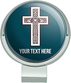 GRAPHICS & MORE Personalized Custom 1 Line Cross Christian Religious Golf Hat Clip with Magnetic Ball Marker