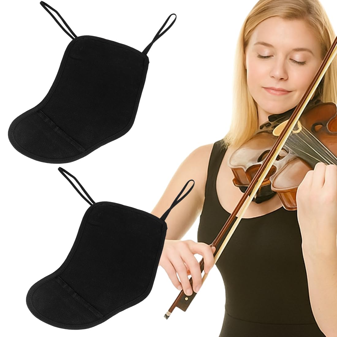 2 PCS Protège-épaule en flanelle pour violon et épaulière Protège-protège-mentonnière pour menton pour violon 3/4 4/4 Accessoires Coussin Violon pour les étudiants