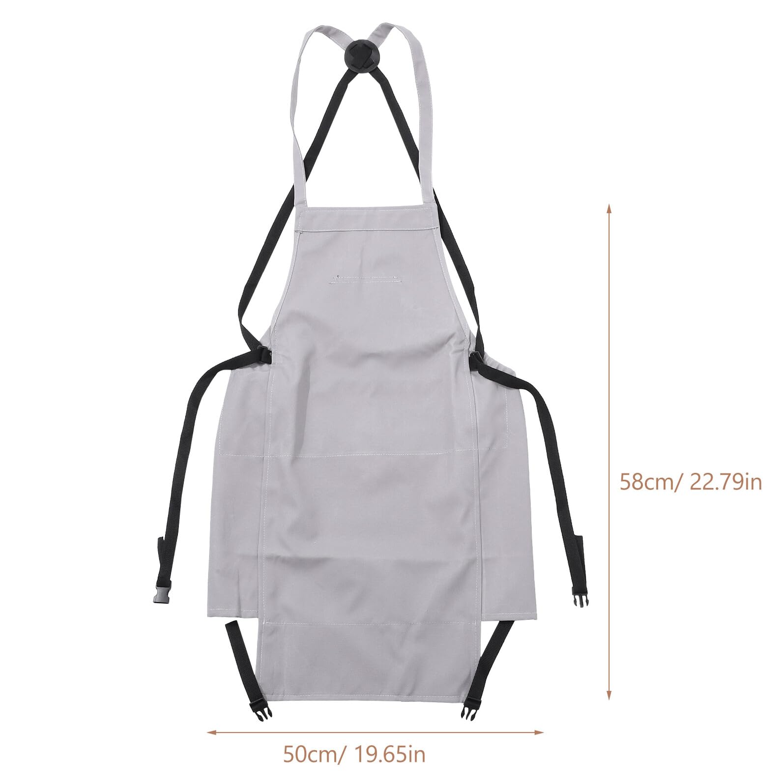 Tablier de Jardinage en Tissu Oxford Résistant Gris avec Poche Grosse Capacité Ceinture Ajustable Cueillette de Fruits et Légumes Jardin Verger
