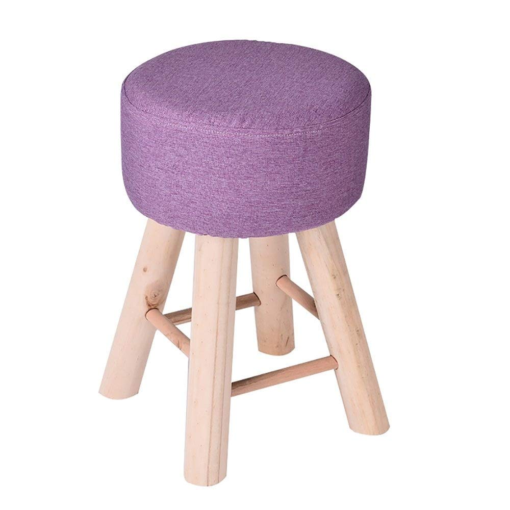 Tabouret de maquillage en tissu et bois massif noble pour salon