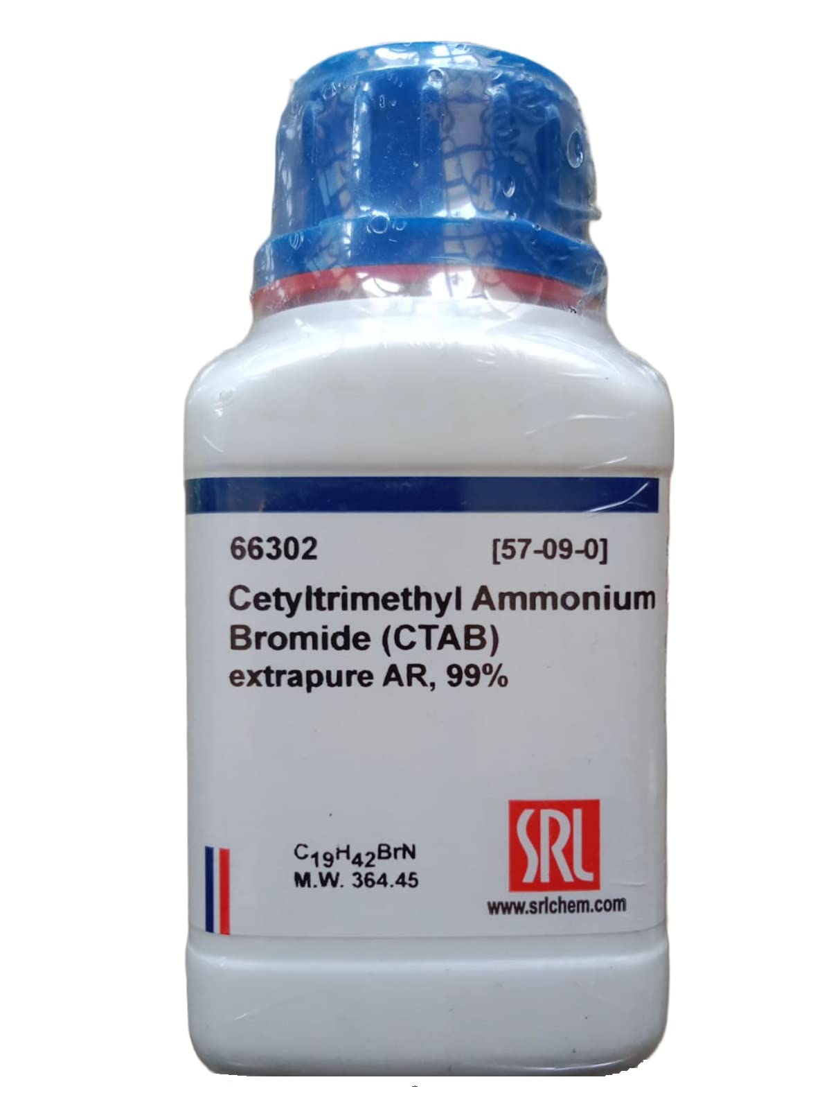 SRL Cetyltrimethyl Ammonium Bromide (CTAB) AR Grade, 99%, 100Gm, CAS NO 57-09-0, Molecular Formula : C19H42BrN, Storage : Room Temperature, Shelf Life : 60 Months for laboratory use only (B0C6J1494P) Amazon Price History, Amazon Price Tracker