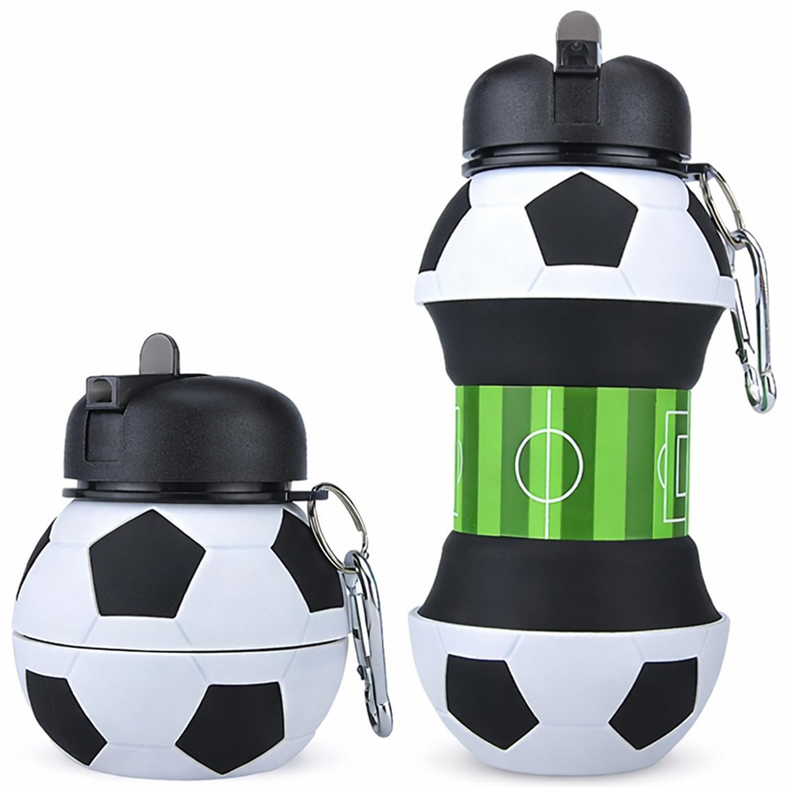 KAZGVN Football Water Bottle, World Cup 2026 Merchandise, 550ml Foldable and Reusable Design for Water Bottle Football, World Cup 2026 Themed Water Bottles for Sports Enthusiasts and Young Athletes