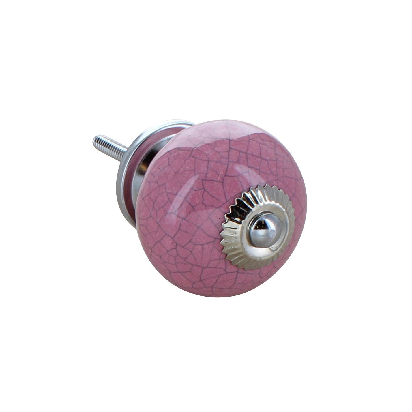 G Decor Pink Crackle Ceramic Door Knobs Cupboard Pull Door Handles 4506 (Pink)