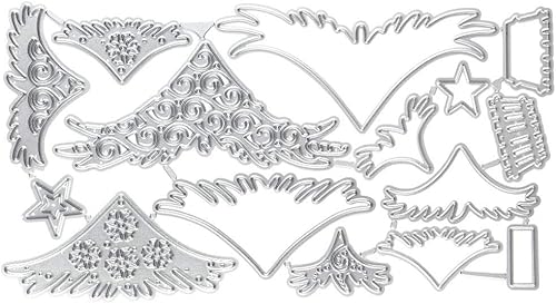 Troqueles de corte de metal, metal troquelado de Navidad, árbol de Navidad se puede ensamblar, plantillas de relieve para álbumes de recortes, álbum