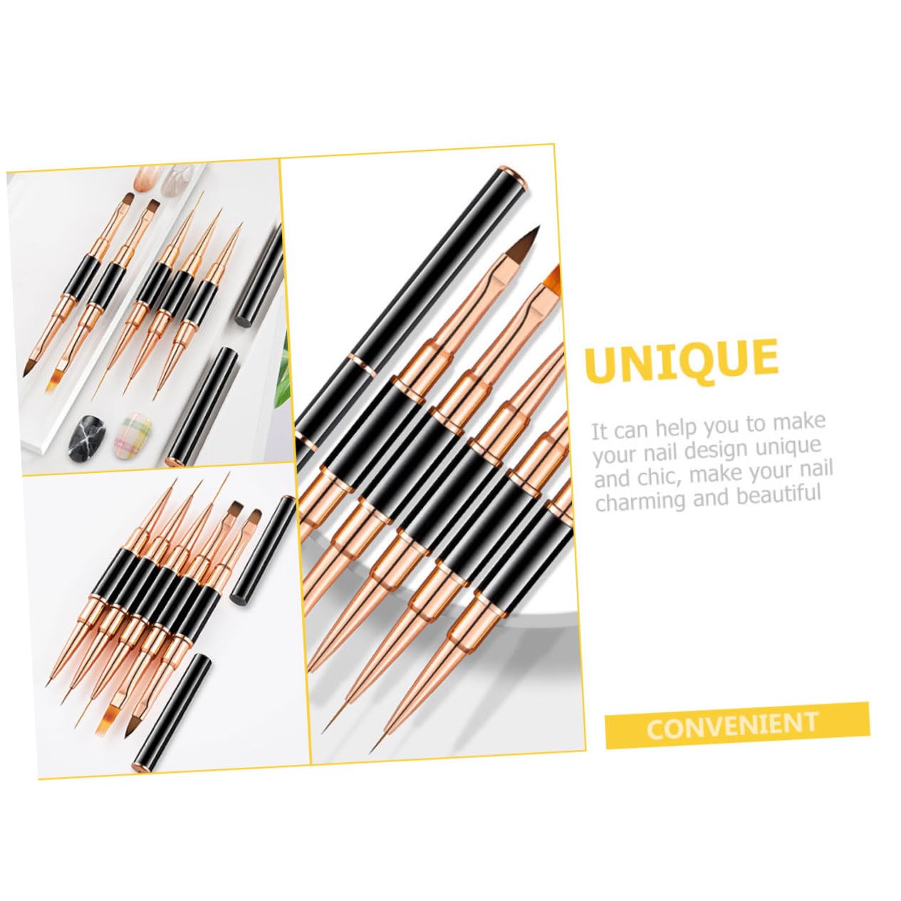 minkissy 15 Piezas Juego De Pinceles Para Uñas Suministros De Arte De Uñas Pincel Para Pintar Uñas Esmalte De Uñas Herramientas De Arte De Uñas De Salón De Aluminio Difuminador Pintado