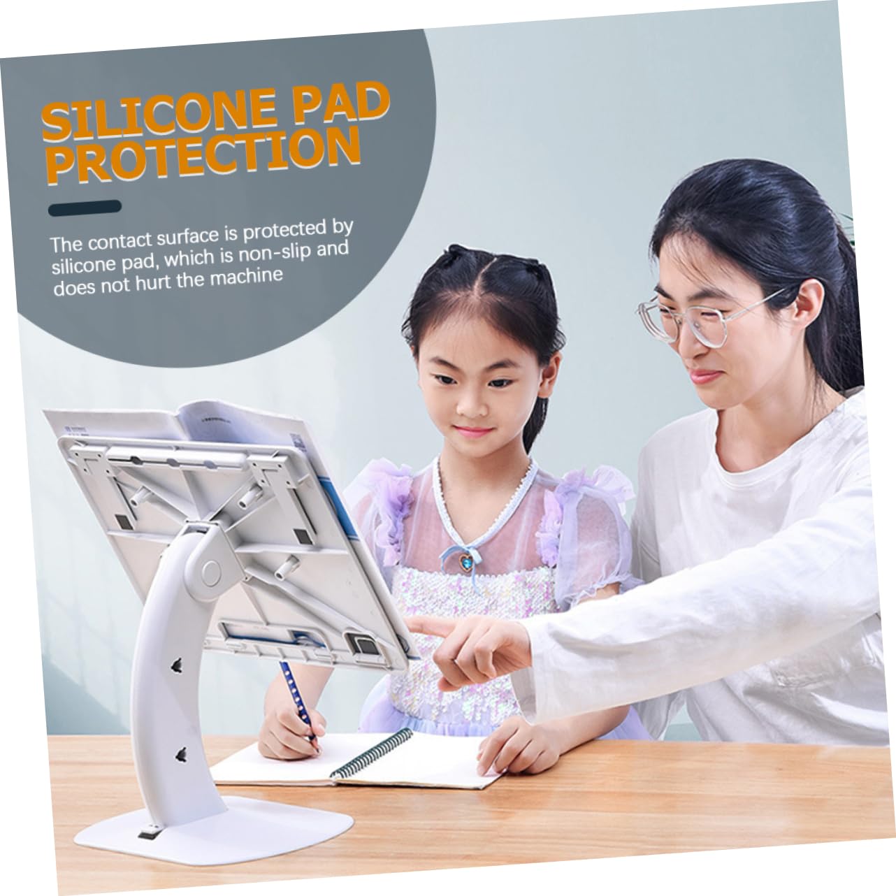 HEMOTON Soporte Ergonómico para Portátil Blanco de PC Ángulo Ajustable de 4 Niveles y Plegable, Adecuado para Escritorio y Reducción de Presión Cervical