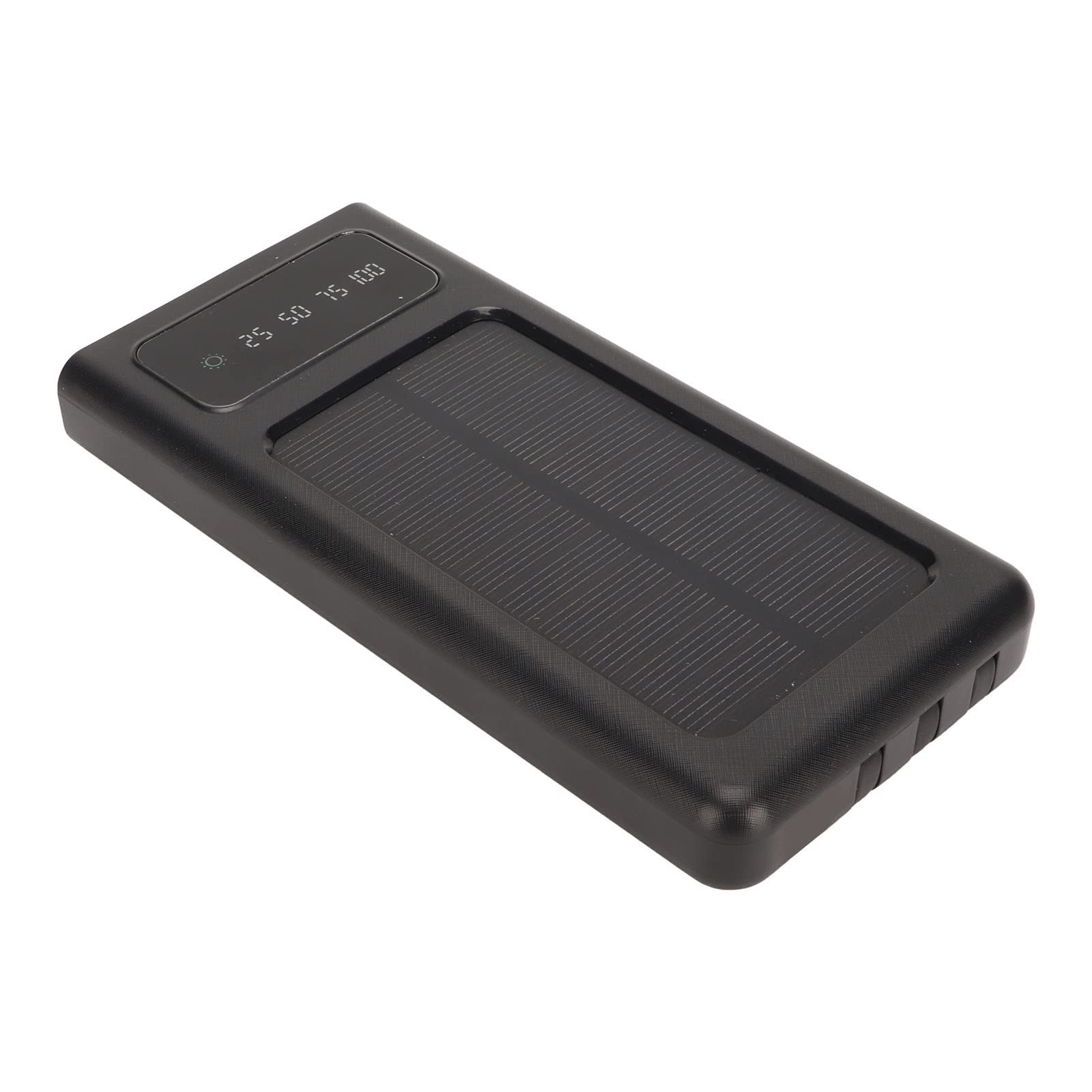 Chargeur Solaire Portable, Chargeur de Panneau Solaire étanche Pratique Plug and Play Batterie au Lithium de capacité 20000 MAh pour Montres Intelligentes pour la Randonnée (Le Noir)