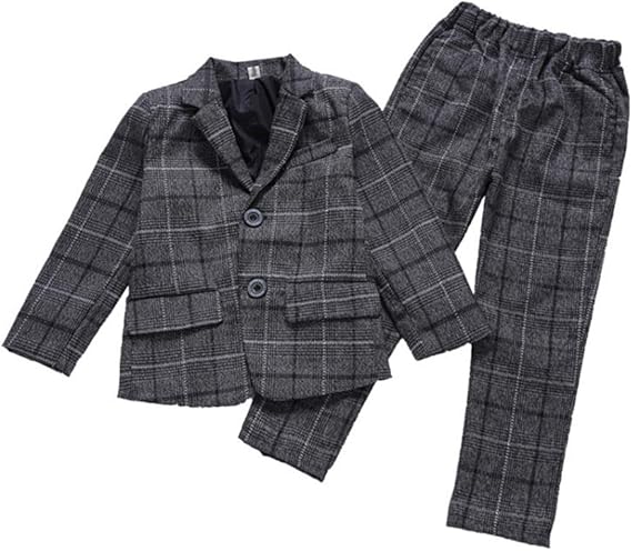Amazon Max Mit 子供 男の子 フォーマル 英国風チェック柄 子供服 キッズスーツ 紳士服 子供スーツ 七五三 結婚式 入学式 卒業式 結婚式 入園式 誕生日 110cm 1cm 130cm 140cm 150cm 160cm フォーマル 通販