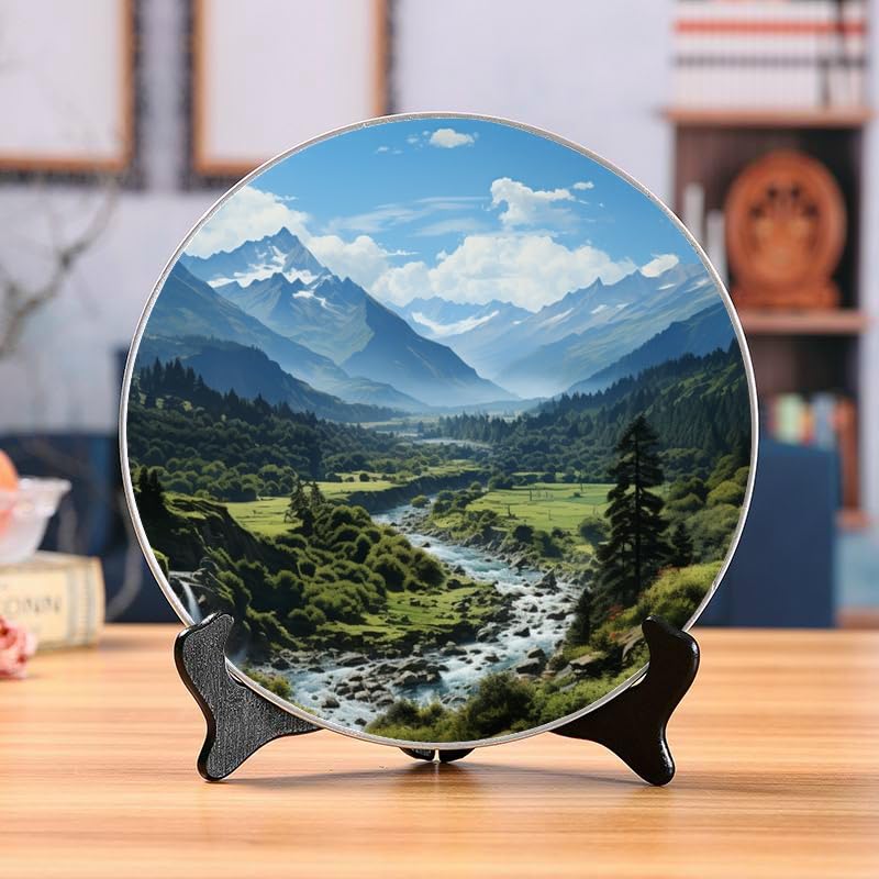 Amazon.com: DNOVING Landscape Painting Ceramic Art Plate 10-inch