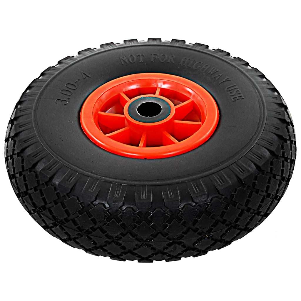 Sackkarrenräder 4 Stk. Pannensichere PU-Reifen 3.00-4 260x85 mm für Sackkarre Transportwagen Ersatzräder