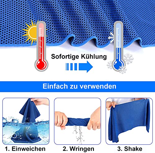 Ciskotu Kühltuch Set, kühlhandtuch kühltuch Sport, Mikrofaser kühlendes Handtuch Fitness und Sport, Eishandtuch Cooling Towel für Fitness, Reise, Yoga, Golf 3