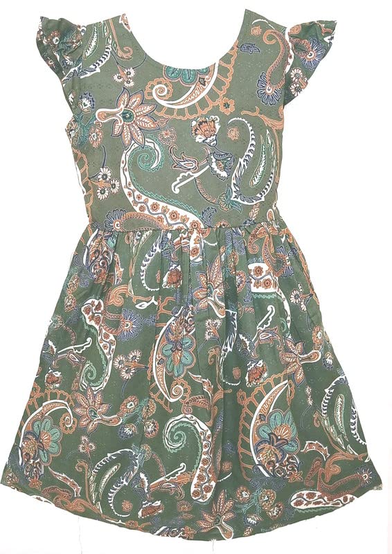 Image of SHLOK'S Girl's Cotton Flower Printed Frocks (5-10 Years)