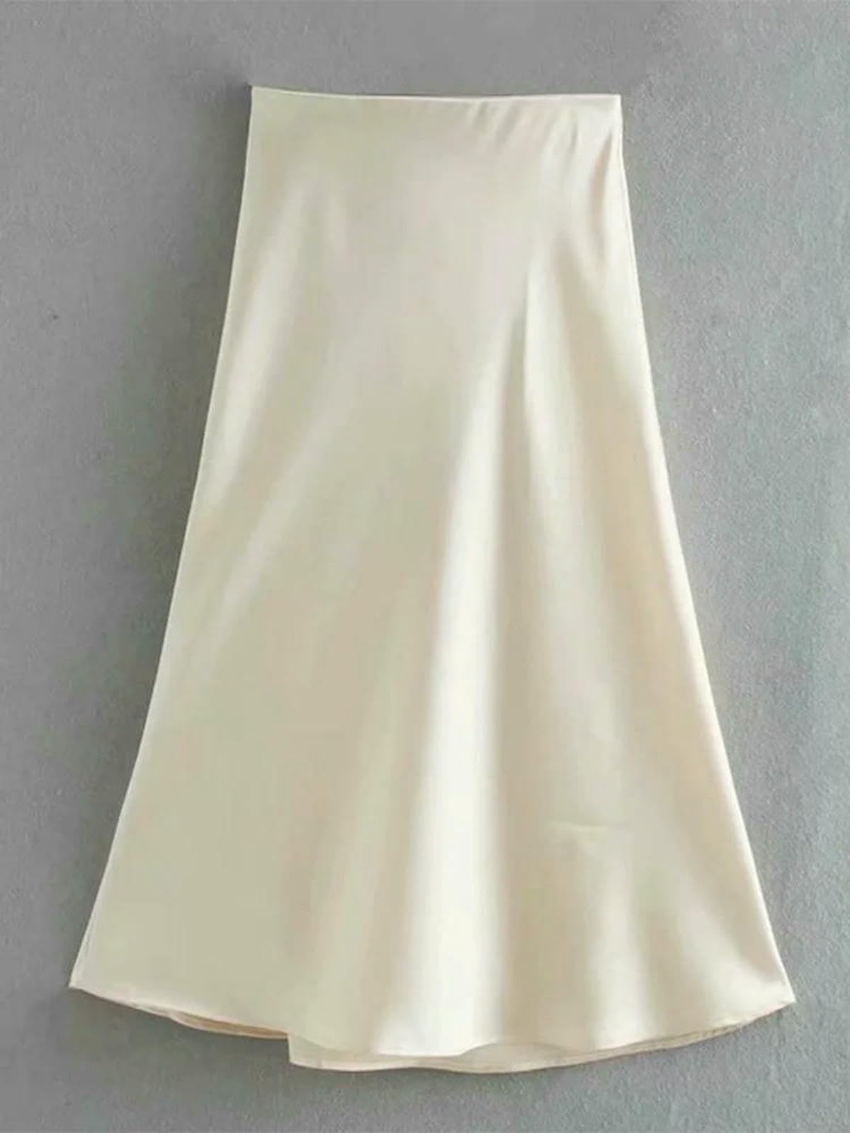 Gonna Estiva Solido Raso Elastico in Vita Donna Gonna A-Line Estate Femminile Slim Falda