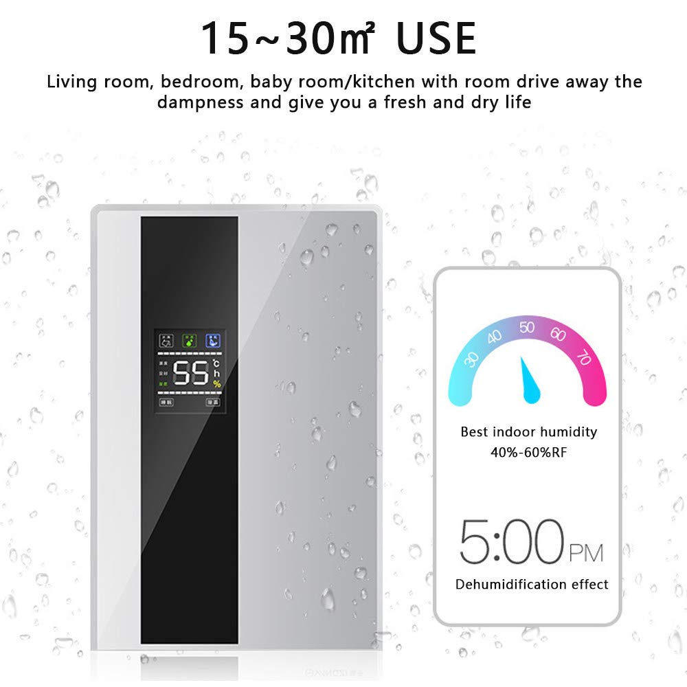 Deshumidificador eléctrico, deshumidificador de aire de 2200ml, ultrasilencioso, Control remoto, tanque de agua desmontable, para el armario del baño del dormitorio del hogar