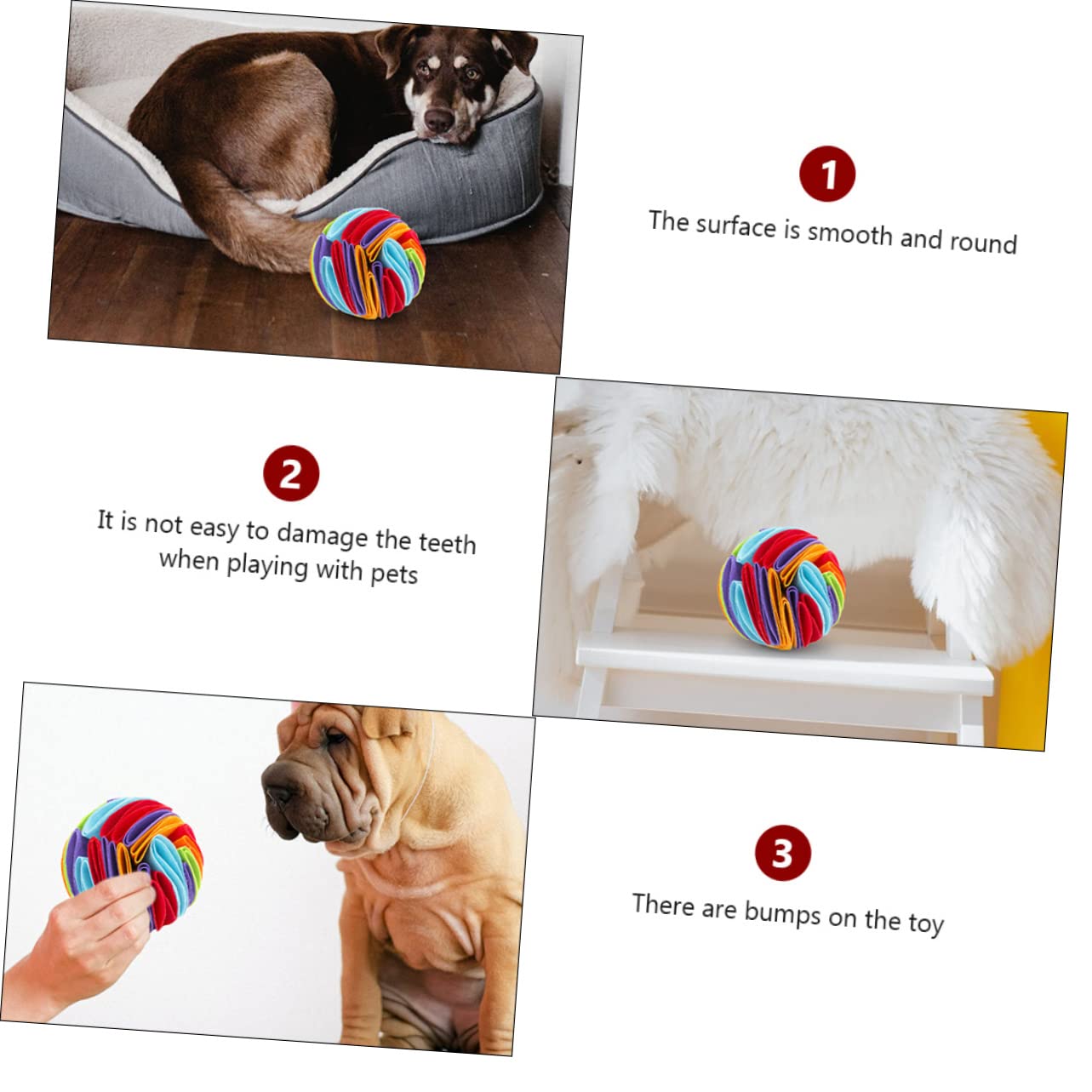 Hohopeti 3 Stücke Haustier Hund Sniff Spielzeug Welpen Spielzeug Molaren Kauen Langsam Feeder Filz Material Abriebfest