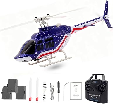 RC ERA A60 MINI Bell 206 Helicopter, 1/42 Scale Four-Channel Single-Rotor Remote Control Helicopter with Altitude Hold, RTF Hobby RC Aircraft Model for Enthusiast