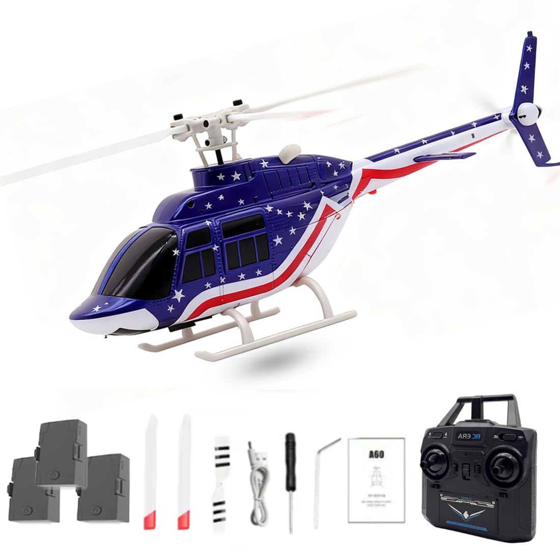 RC ERA A60 MINI Bell 206 Helikopter, skala 1/42, czterokanałowy, jednokanałowy śmigłowiec z pilotem zdalnego sterowania z utrzymaniem wysokości, model samolotu RTF Hobby RC dla entuzjastów
