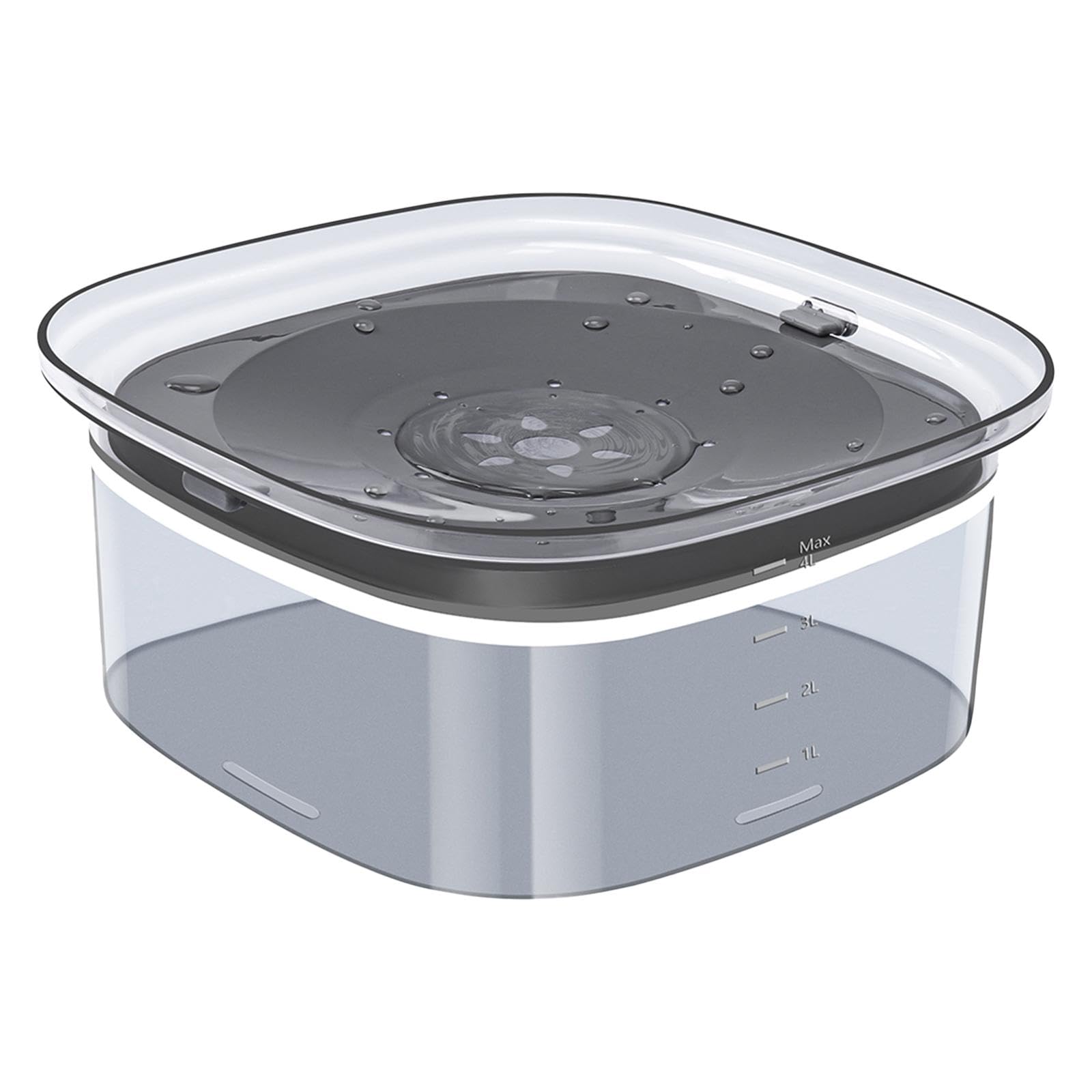 MagiDeal Cuenco para Perros, Cuenco para Agua para Mascotas de 4 L, Gran Capacidad, Antideslizante, Antigoteo, Cuenco para Beber Lentamente, a Prueba de Derram, Gris