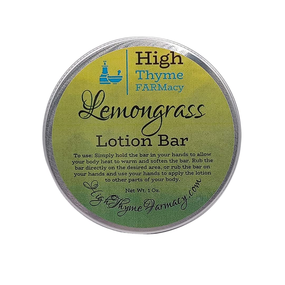 All-Natural Lemongrass Lotion Bar - Waterless Lotion Bars for Dry Skin - Moisturizing Beeswax Lotion Bar Scented with Essential Oil - Convenient Travel Lotion - Zero Waste Lotion Massage Bar