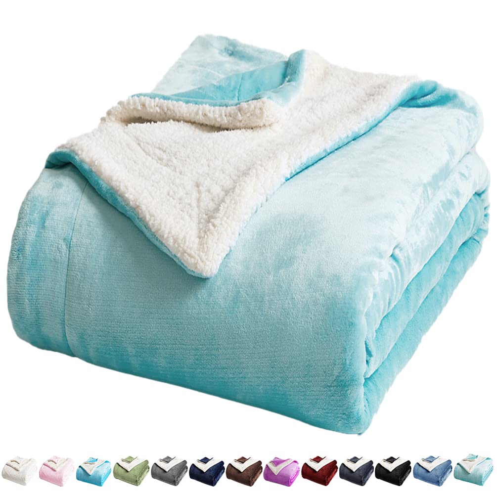 LBRO2M Sherpa Fleece Bed Blanket Twin Size,Super Soft Fuzzy Plush Warm Cozy Fluffy Microfiber Couch Throw Velvet Double Reversible Luxurious Blankets