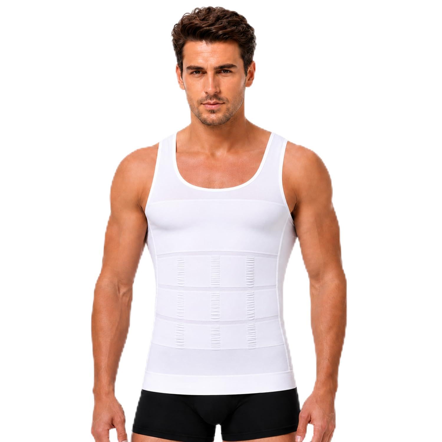 wearslim Men’s Slimming Body Shaper Vest Shirt | Abs Abdomen Slim Stretchable Tummy Tucker Vest-picture-14