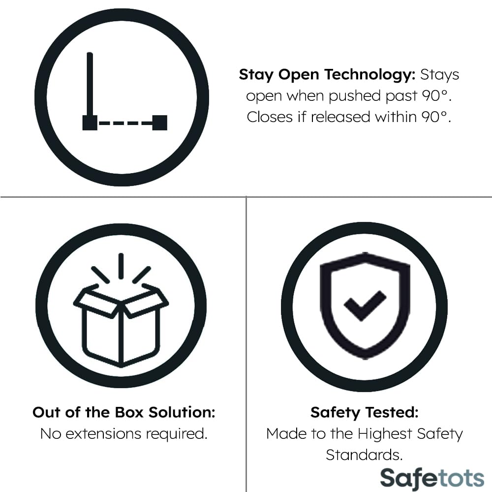 Safetots Elite Pressure Narrow Safety Gate, 65.5cm - 74.5cm, Matt White, Narrow Pressure Fit Stair Gate, Baby Gate for Doors Hallways and Spaces, Safety Barrier, Easy Installation — view 5