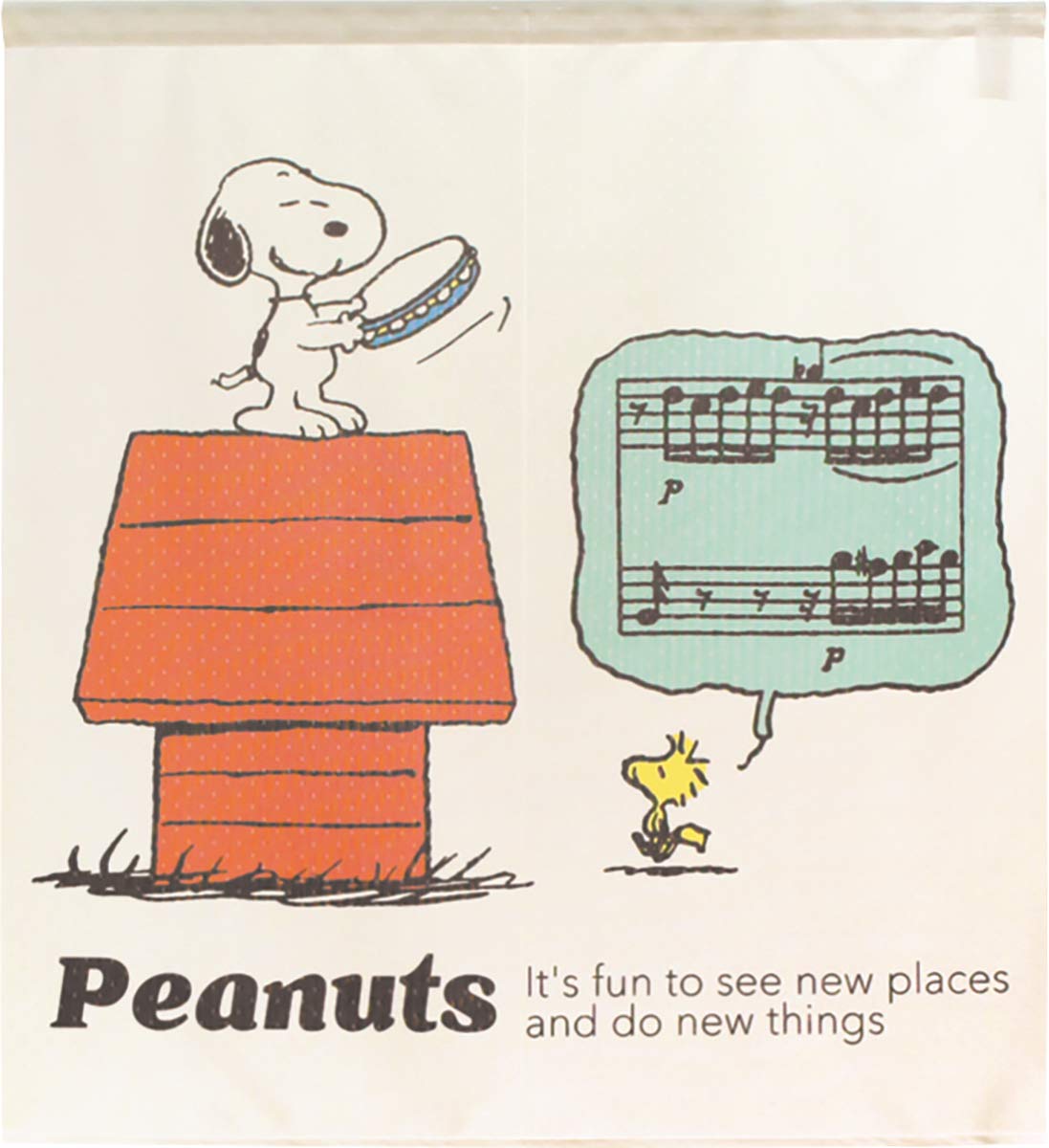 のれん工房 のれん スヌーピー PEANUTS SNOOPY シリーズ プリント 半間のれん 幅85×丈90cm Playing Music 93884