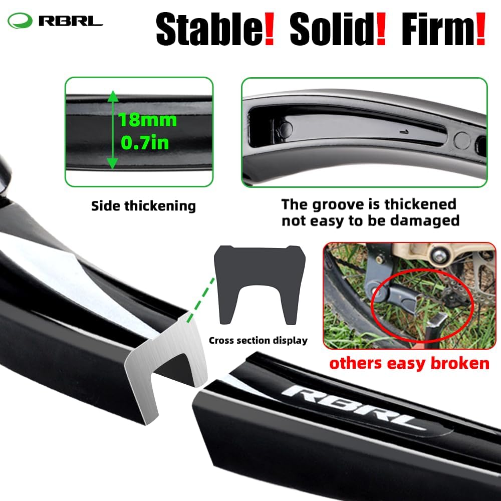 RBRL Stojak na rowery ze stopu aluminium, uniwersalny stojak na rowery o przekątnej 26-29", stabilny stojak na rowery górskie/wyścigowe/MTB, regulacja wysokości z antypoślizgową gumową nóżką