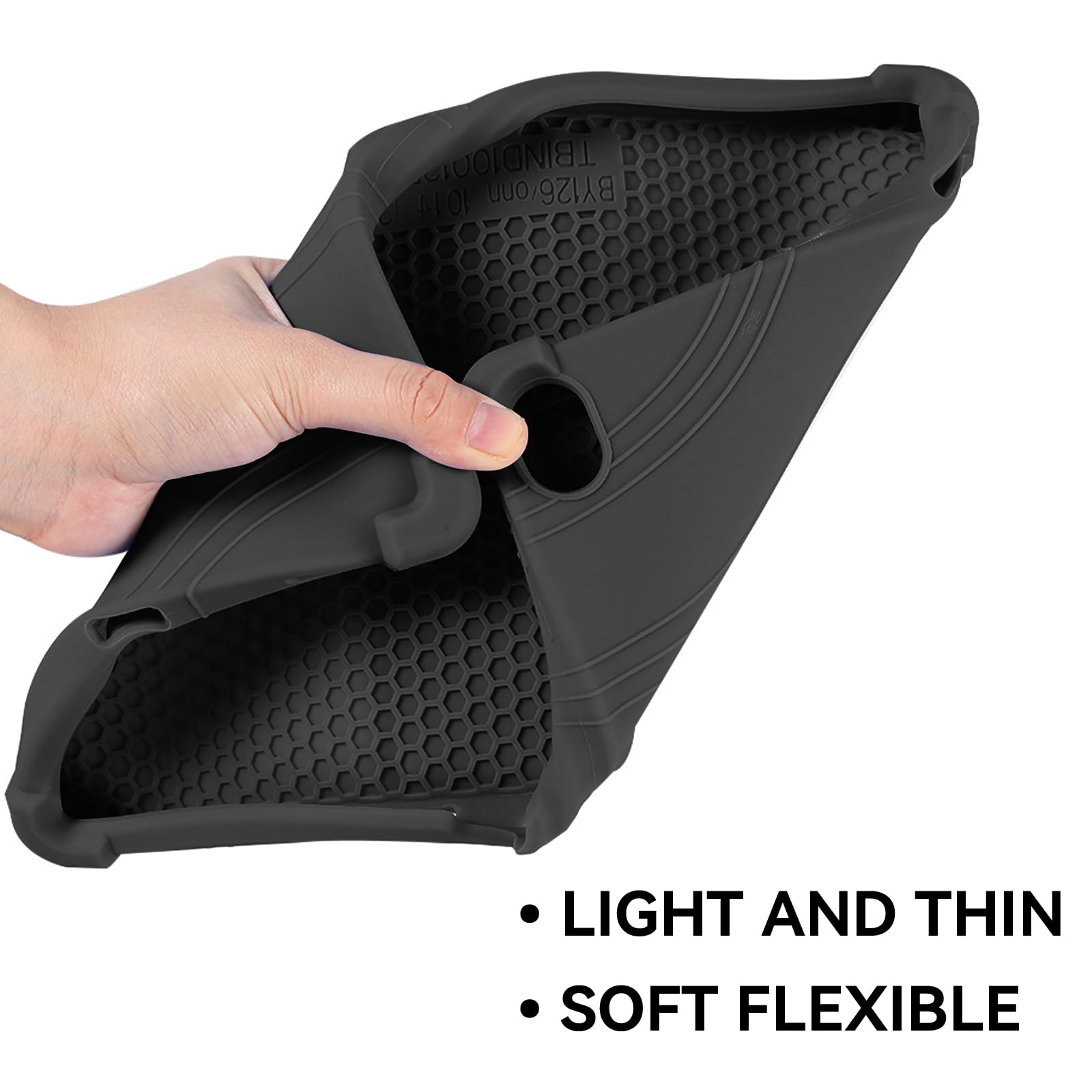 Etui na tablet Walmart ONN 10.1 Gen 4 2024 (model: 100135925), przyjazny dla dzieci miękki silikonowy regulowany stojak pokrowiec na tablet Onn 25.7 cm 2024 model tabletu (czarny)