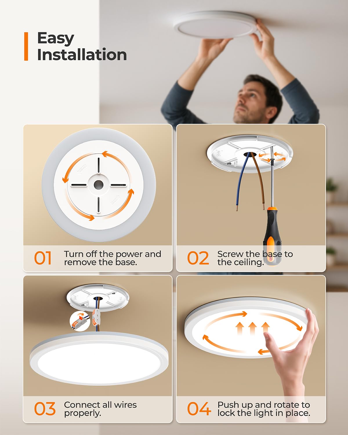 Matane Plafoniera a LED con luce notturna, 24W 3CCT, rotonda, Ø30cm | Flach Panel Lampe für Schlafzimmer Kinderzimmer Flur Küchen, mit 4W Nachtlicht und 3 Farben - Warm/Neutral/Kalt Weiß
