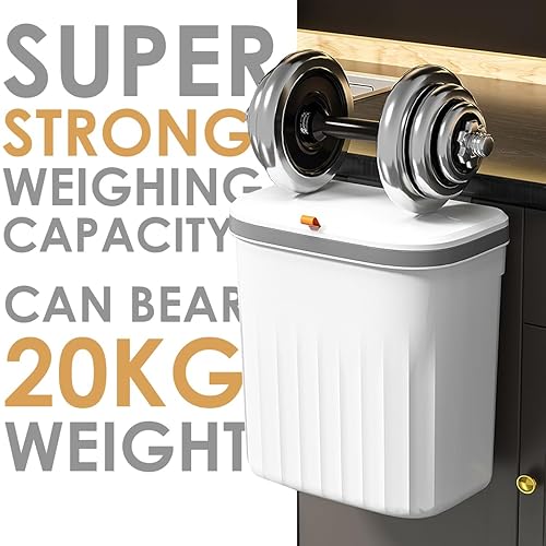 Miniatura 5 de Contenedor de compost de cocina de 3.3 + 2.6 galones para encimera o debajo del fregadero, paquete combinado 2 en 1 de basura colgante de cocina con