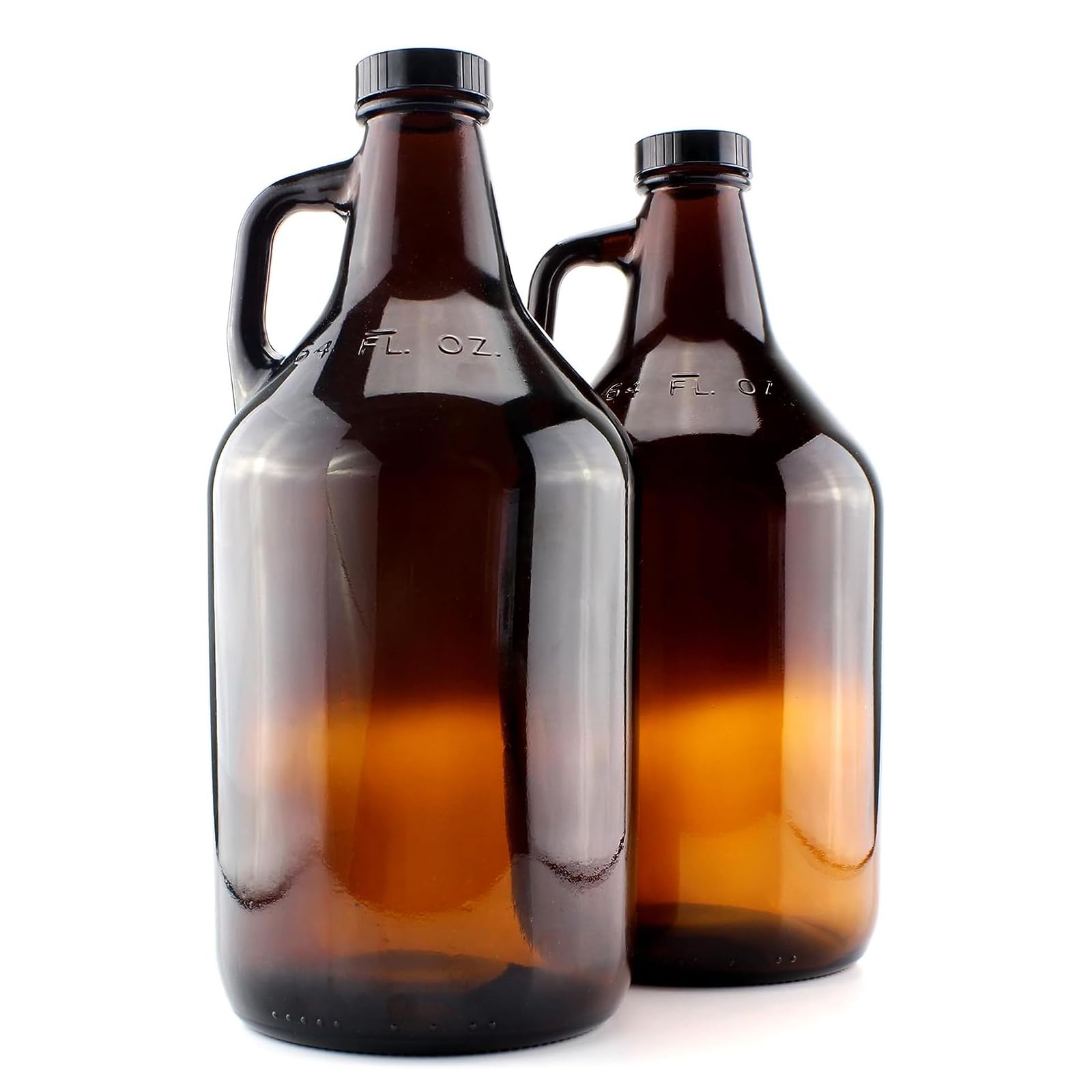ANZAGA Jarras Growler de Vidrio ámbar de Medio galón (Paquete de 2)