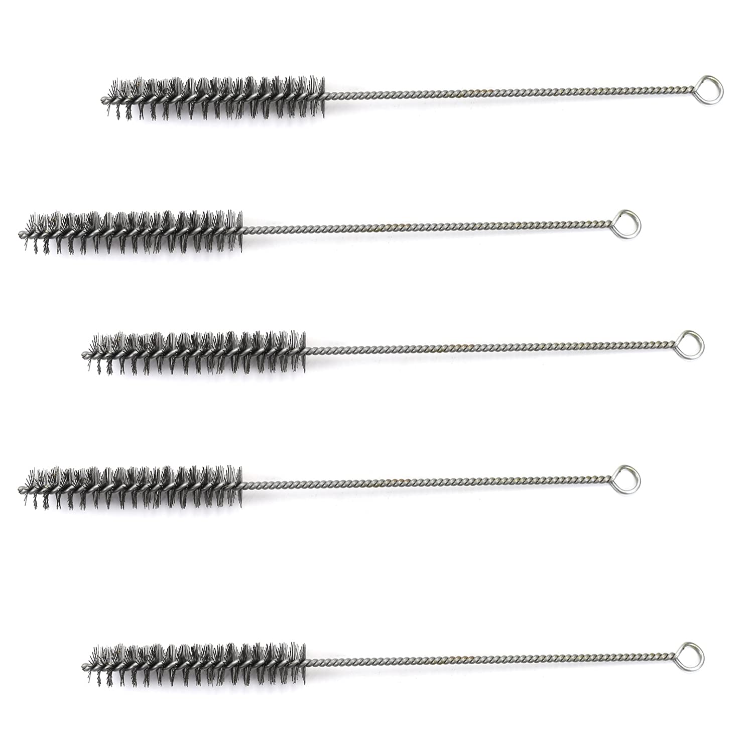 Auniwaig Tube Brush 0.8inch Diameter Pipe Brush 12inch Length Steel Wire Tube Cleaning Brush for Pipes Straws Bottles 5pcs