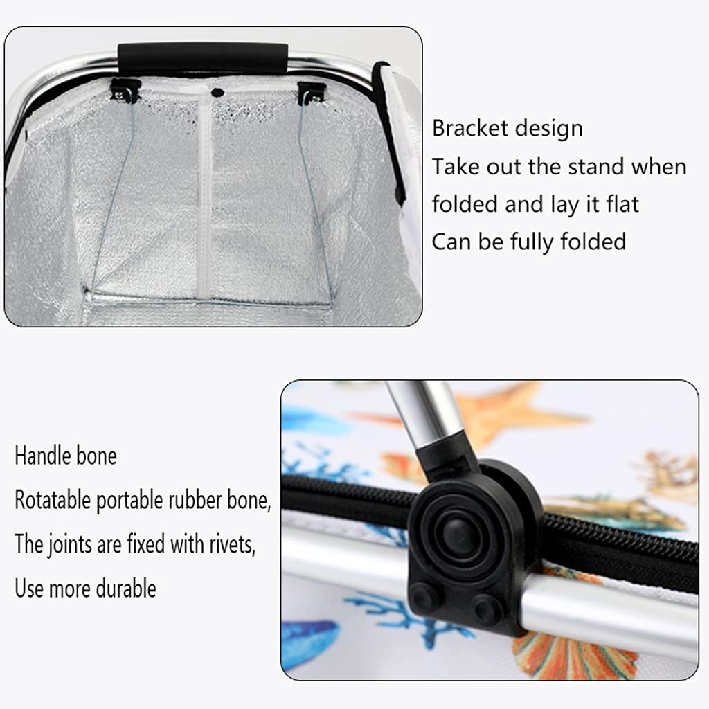 Ilated - Cestino pieghevole da 30 l, in tessuto di bue, portatile, per esterni, con alluminio, perfetto per barbecue in famiglia e gite in spiaggia (colore: B)