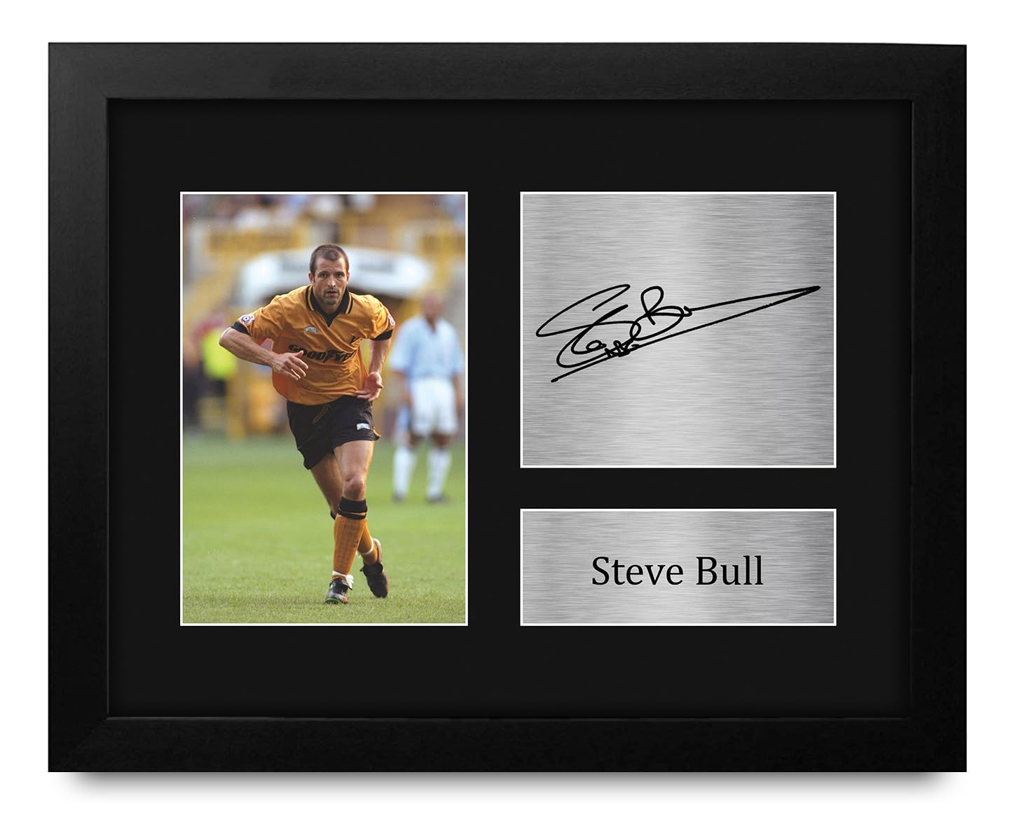 HWC Trading Steve Bull Wolves Framed Gifts Printed Signed Autograph Picture for Fans and Supporters - US Letter Size