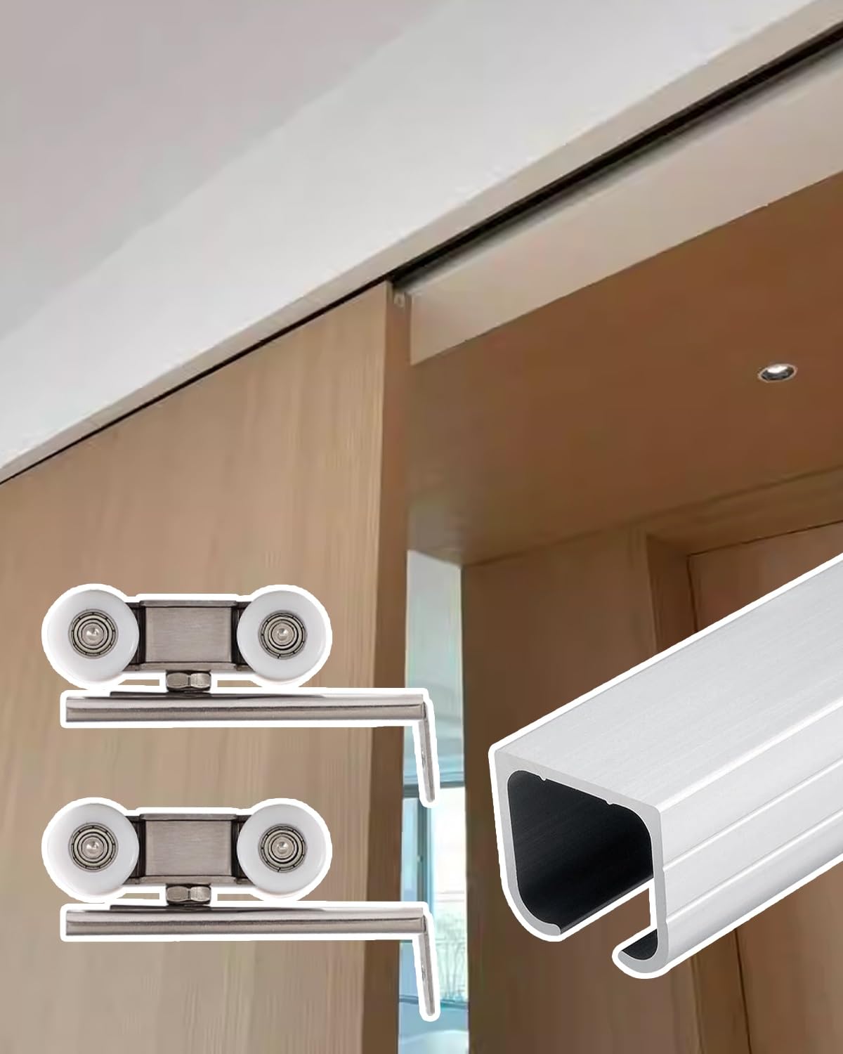 Kit de porte coulissante invisible pour résoudre les problèmes d'espace