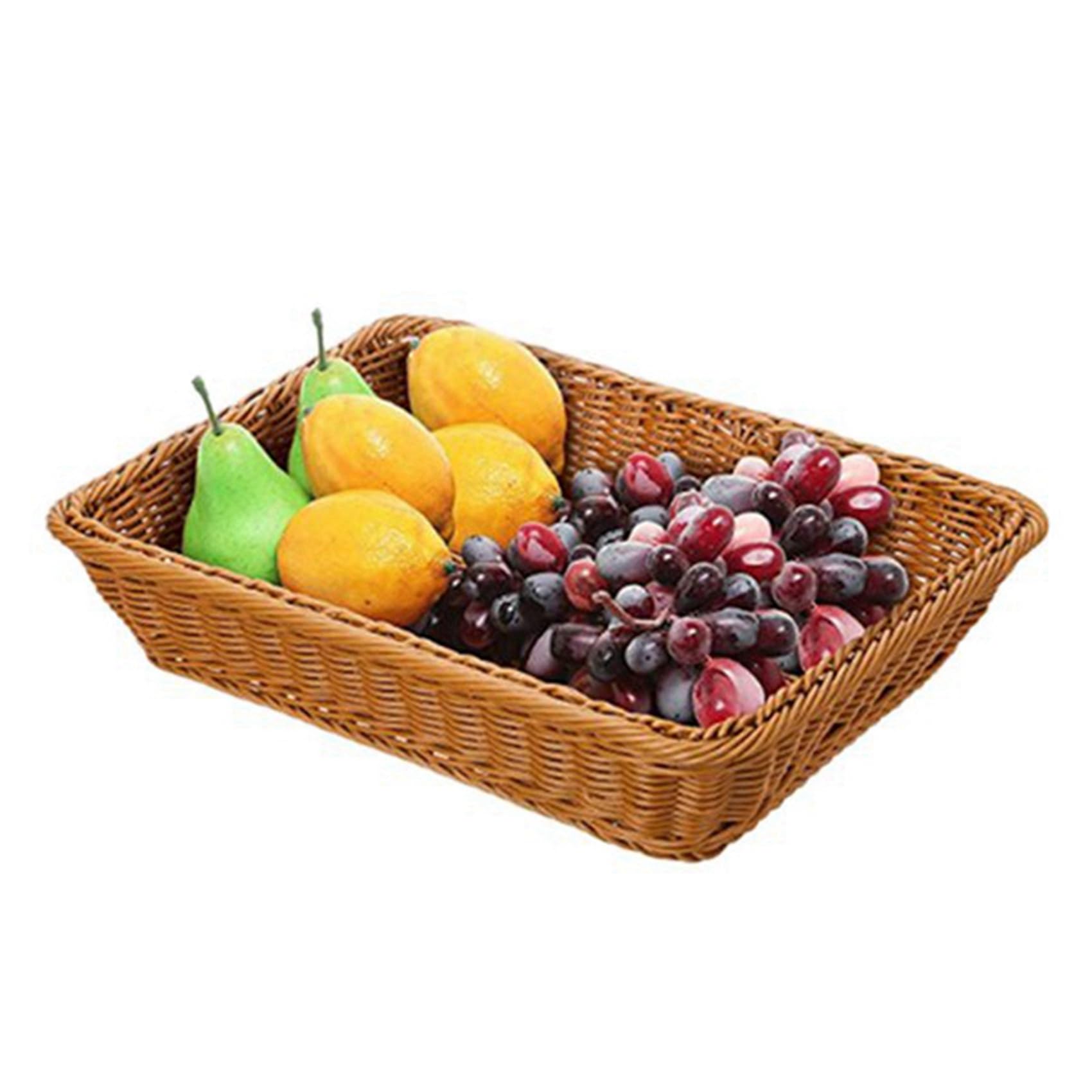 6 cestini rettangolari da tavolo o da banco per pane, frutta e verdura, cestini in vimini per mercati, panetteria