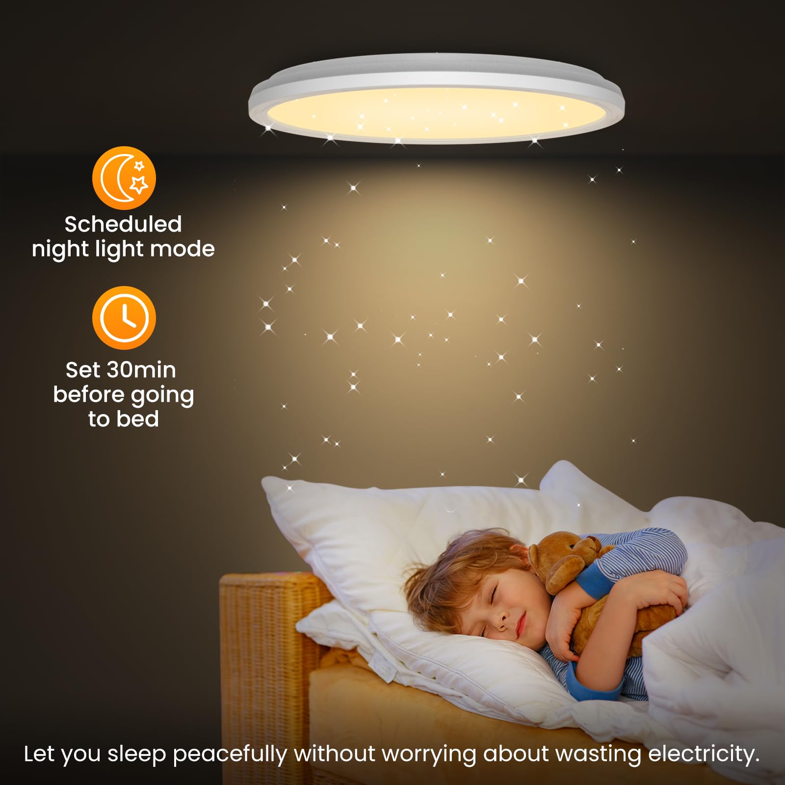 LED Deckenleuchte Dimmbar mit Fernbedienung, 24W RGB Farbwechsel LED Deckenlampe, Rund Deckenbeleuchtung 3000K-6500K für Schlafzimmer, Wohnzimmer, Badezimmer, Kinderzimmer, Ø30CM