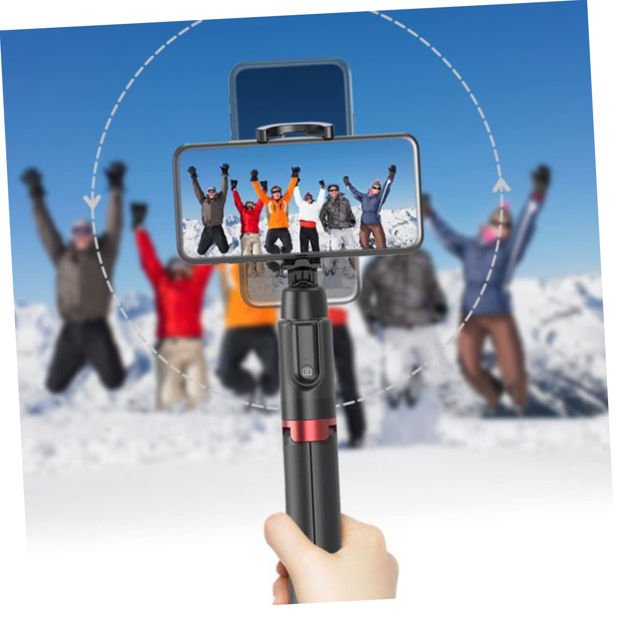Treppiede Selfie Stick Wireless 2 in 1 in Lega di Alluminio Nero